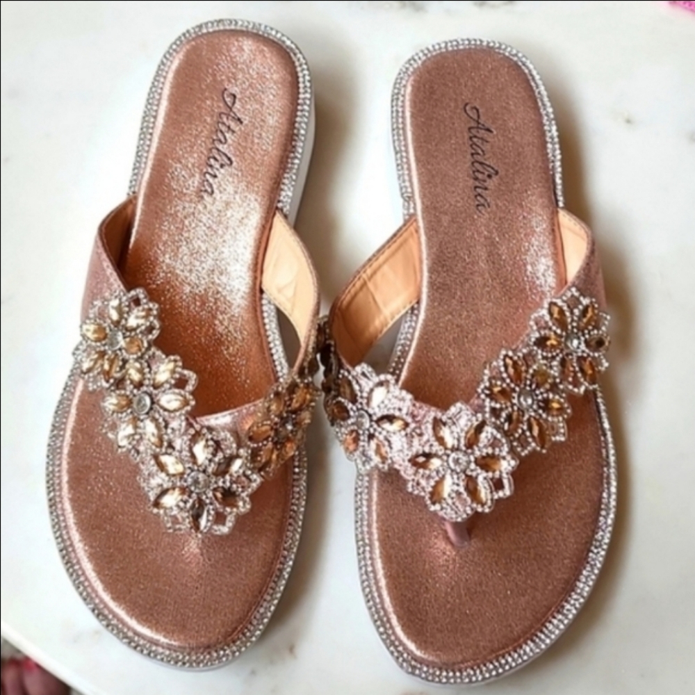 NWT Verano Rio comfort pink daisy blingy sandals size 8 - Picture 14 of 14
